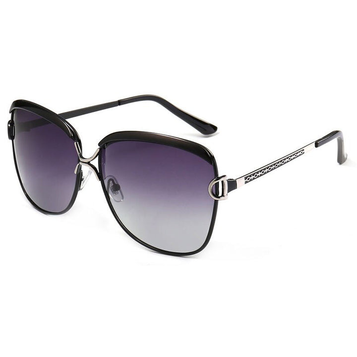 Reven Jate Women Sunwear 8702 Woman Sunglasses Frame Polarized Gradient Tinted Lenses Polarize Sun Frame Sunglasses Reven Jate Black