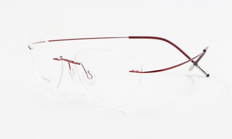 Bclear Women Rimless Cat Eye Memory Titanium Eyeglasses 2003 Rimless Bclear