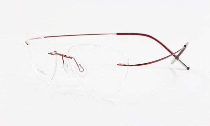 Bclear Women Rimless Cat Eye Memory Titanium Eyeglasses 2003 Rimless Bclear