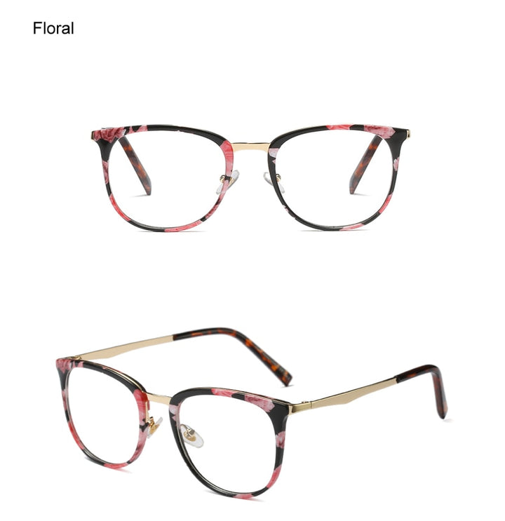 Ralferty Women's Full Rim Square Acetate Alloy Eyeglasses F92128 Full Rim Ralferty
