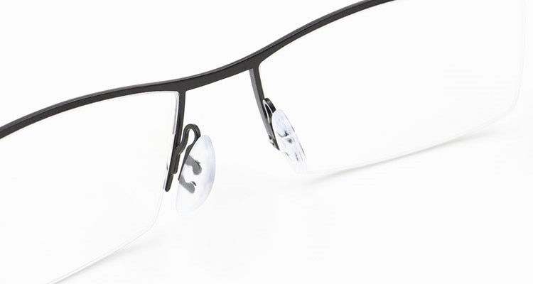 Men's Titanium Alloy Eyeglasses Half Rim Frame P8011 Semi Rim Bclear
