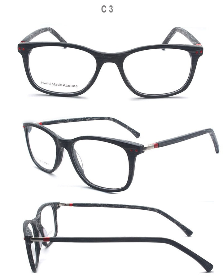 Reven Jate Unisex Full Rim Square Acetate Eyeglasses K9201 Full Rim Reven Jate
