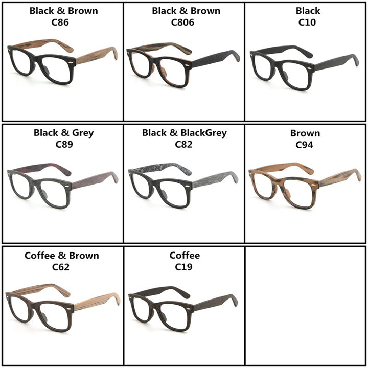 Hdcrafter Unisex Full Rim Square Round Wood Frame Eyeglasses Lhb031 Full Rim Hdcrafter Eyeglasses