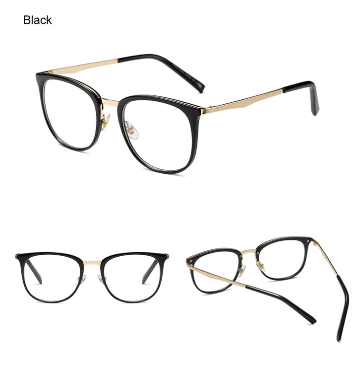 Ralferty Women's Full Rim Square Acetate Alloy Eyeglasses F92128 Full Rim Ralferty