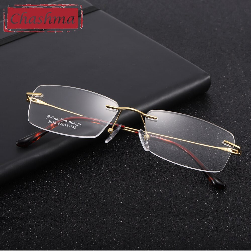 Chashma Ottica Unisex Rimless Square Titanium Eyeglasses 2935 Rimless Chashma Ottica