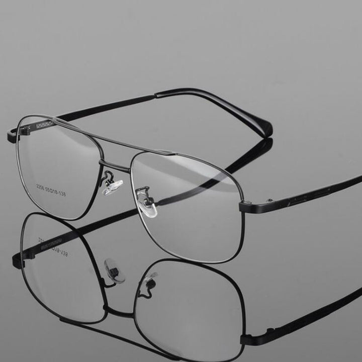 Hotochki Unisex Full Rim Round Box Alloy Frame Eyeglasses 2256 Full Rim Hotochki black