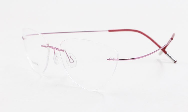 Bclear Women Rimless Cat Eye Memory Titanium Eyeglasses 2003 Rimless Bclear