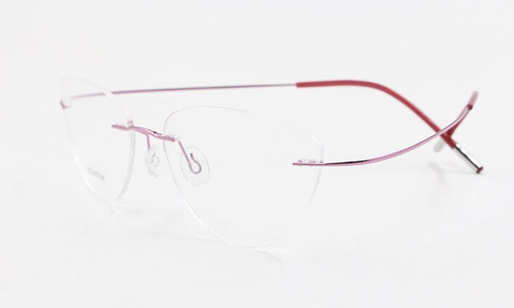 Bclear Women Rimless Cat Eye Memory Titanium Eyeglasses 2003 Rimless Bclear