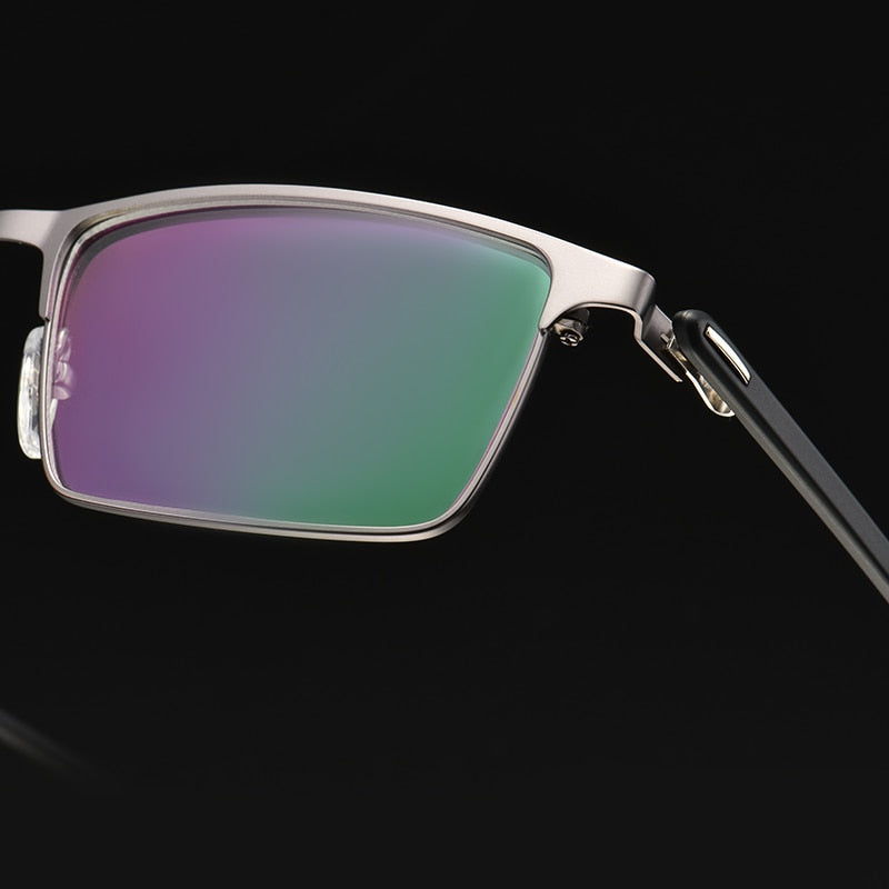 Hotochki Men's IP Electroplated Alloy Full/Semi Rim Frame Eyeglasses P9960 Semi Rim Hotochki