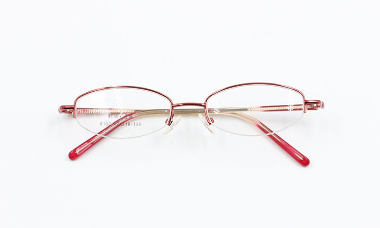 Women's Alloy Frame Semi Rim Eyeglasses 8102 Semi Rim Bclear