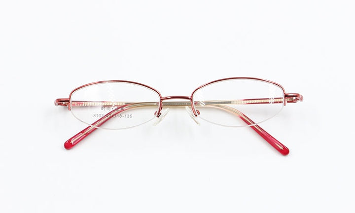 Women's Alloy Frame Semi Rim Eyeglasses 8102 Semi Rim Bclear