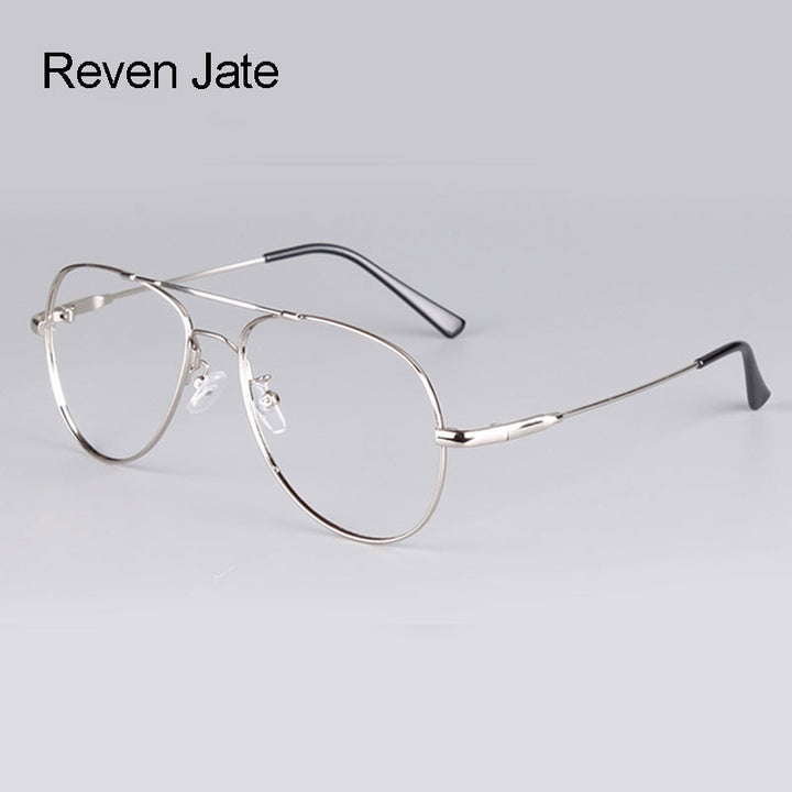 Reven Jate Unisex Full Rim Double Bridge Oval Alloy Titanium Eyeglasses 3028 Full Rim Reven Jate