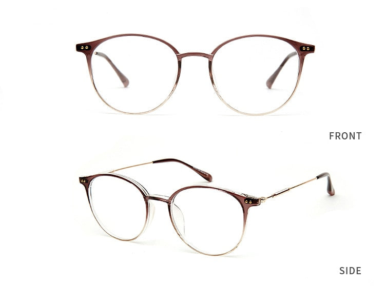 Hotony Unisex Full Rim Round Acetate Alloy Frame Eyeglasses Full Rim Hotony