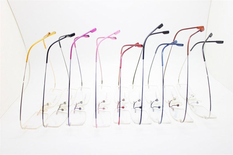 Reven Jate Unisex Rimless Square Titanium Alloy Eyeglasses 2241 Rimless Reven Jate