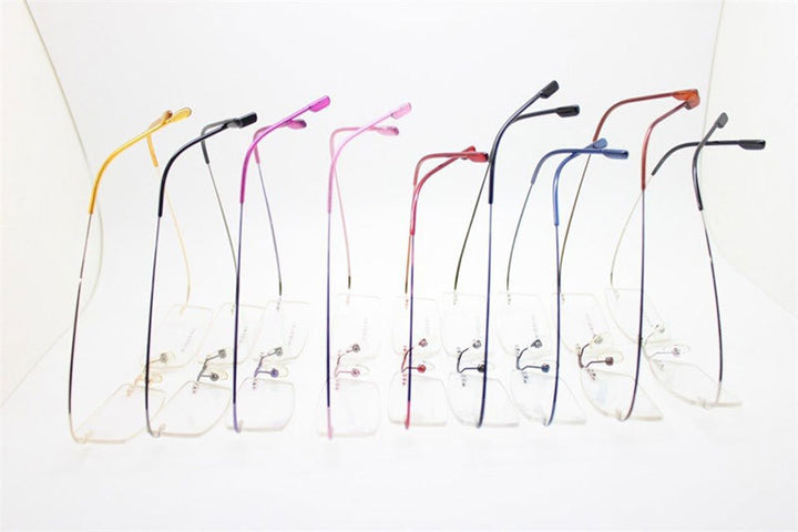 Reven Jate Unisex Rimless Square Titanium Alloy Eyeglasses 2241 Rimless Reven Jate
