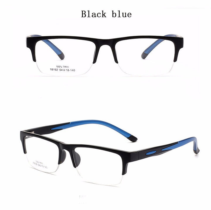 Hotochki Unisex Semi Rim TR-90 Resin Square Frame Eyeglasses 18192 Semi Rim Hotochki