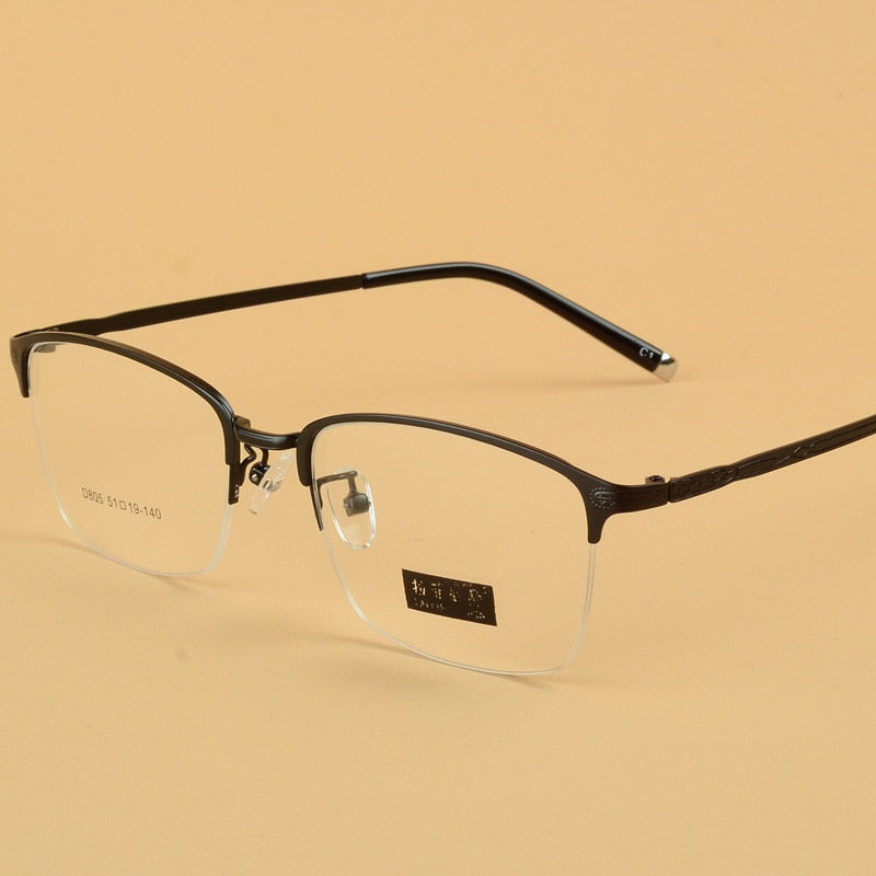 Unisex Semi Rim Alloy Frame Eyeglasses D805 Semi Rim Bclear C 1