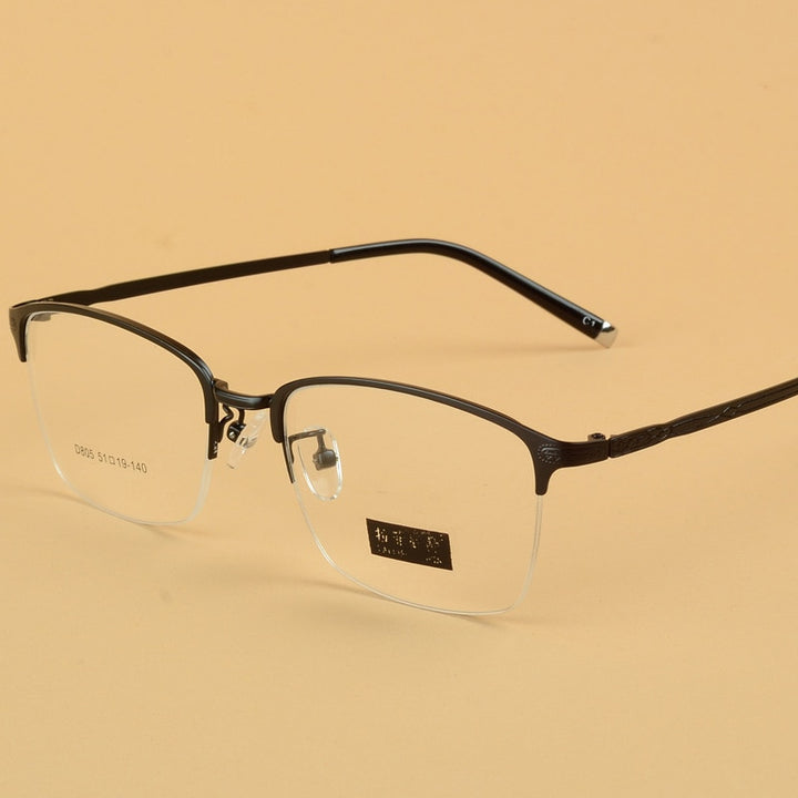 Unisex Semi Rim Alloy Frame Eyeglasses D805 Semi Rim Bclear C 1