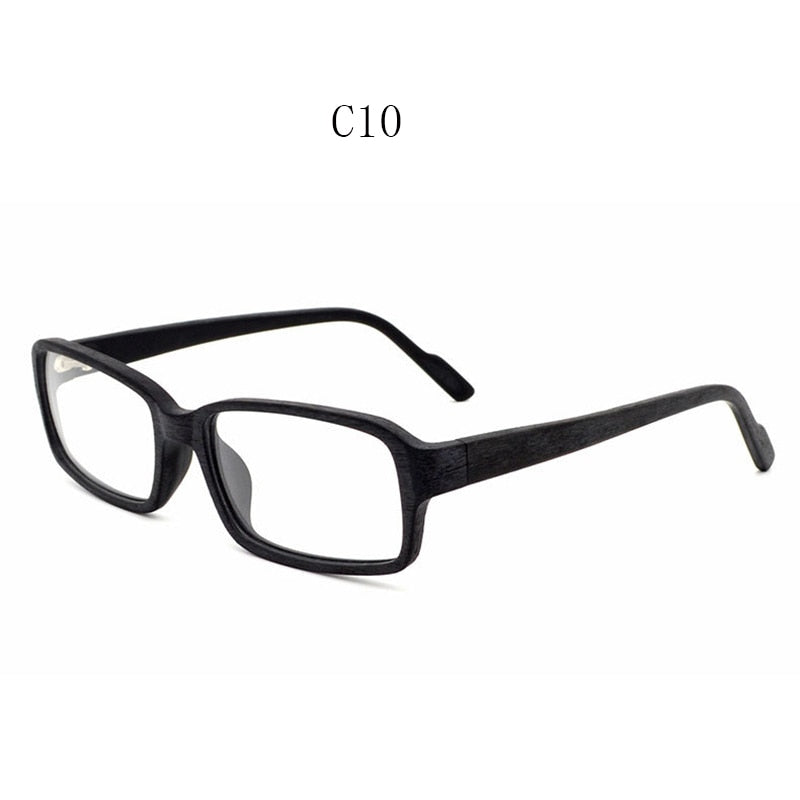 Hdcrafter Unisex Full Rim Eyeglasses Wood Rectangular Ta25596 Full Rim Hdcrafter Eyeglasses Black C10