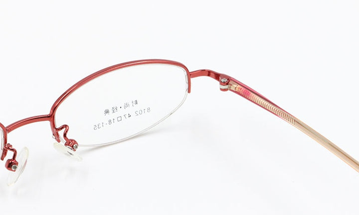 Women's Alloy Frame Semi Rim Eyeglasses 8102 Semi Rim Bclear