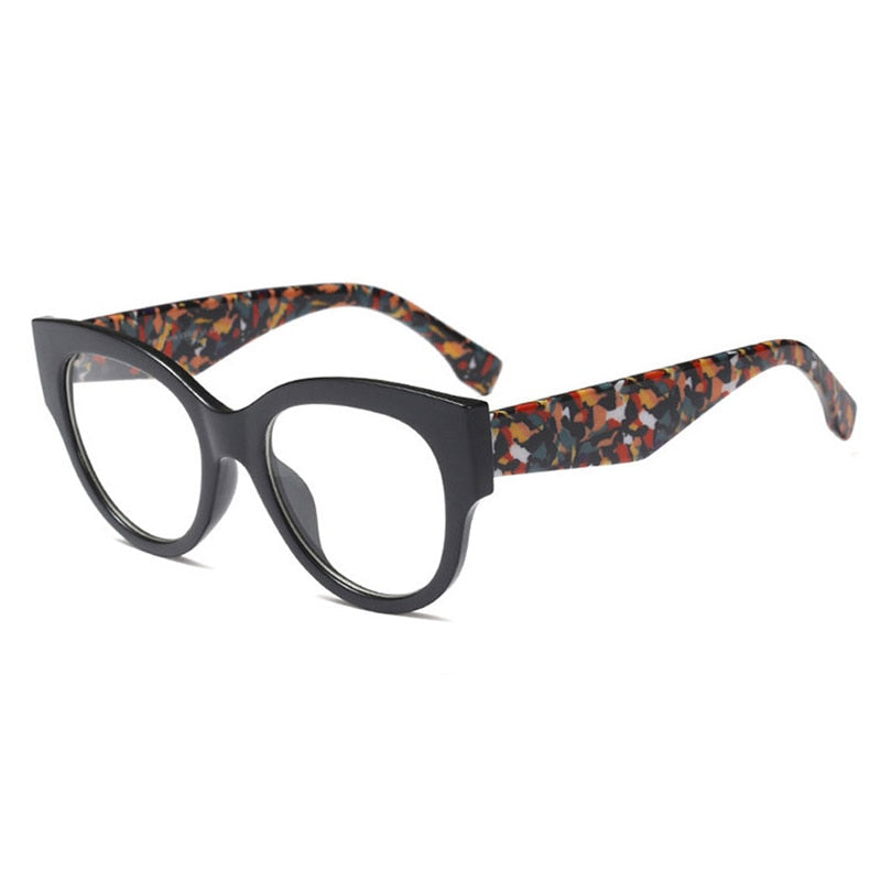 Hotony Women's Full Rim Cat Eye Acetate Frame Eyeglasses 92161 Full Rim Hotony Multi-Color