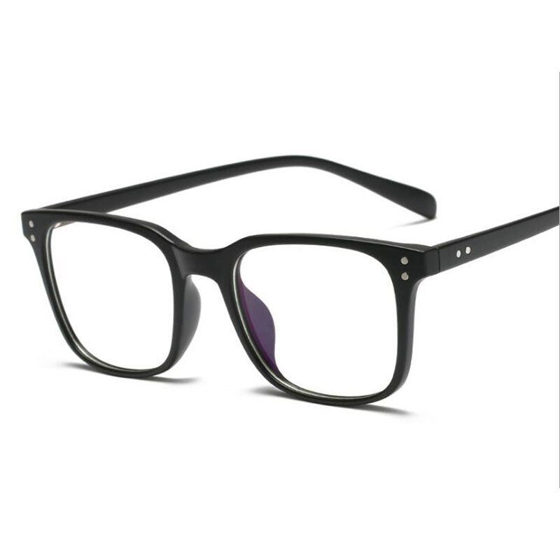 Hotochki Unisex Full Rim TR-90 Resin Square Acetate Frame Eyeglasses 5025 Full Rim Hotochki matte black