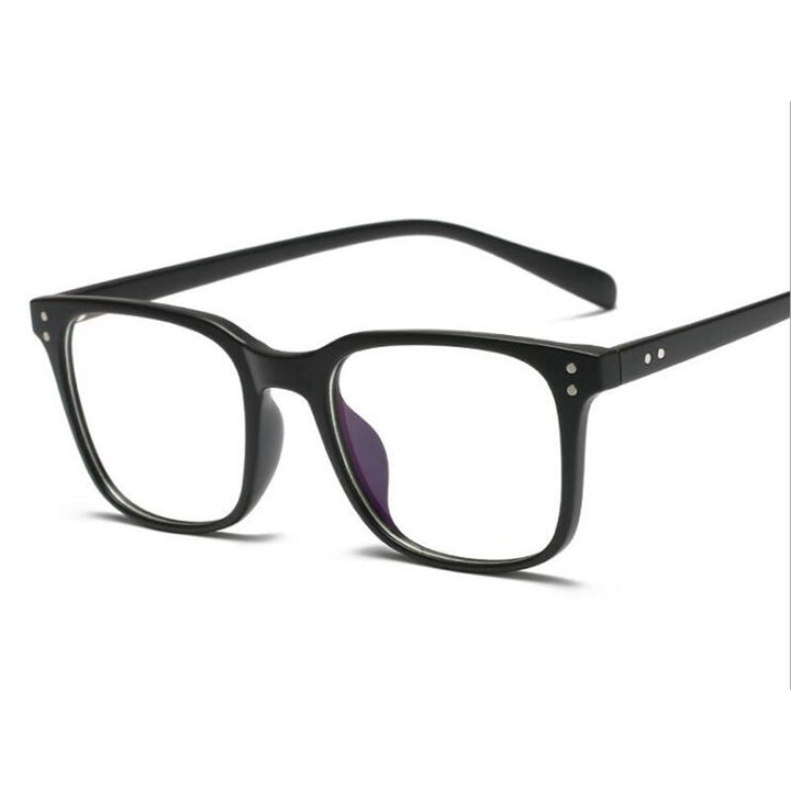 Hotochki Unisex Full Rim TR-90 Resin Square Acetate Frame Eyeglasses 5025 Full Rim Hotochki matte black