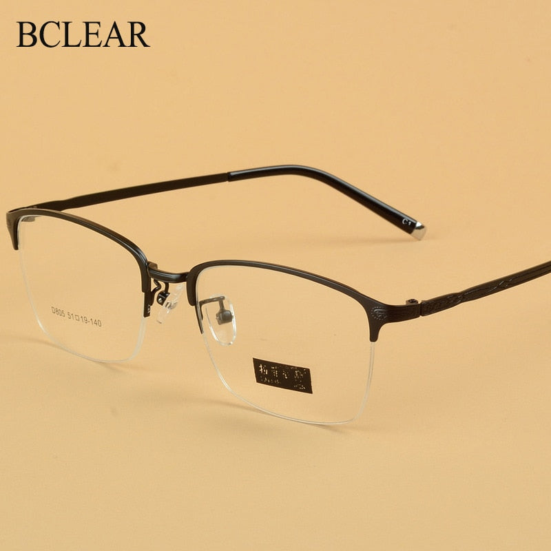Unisex Semi Rim Alloy Frame Eyeglasses D805 Semi Rim Bclear