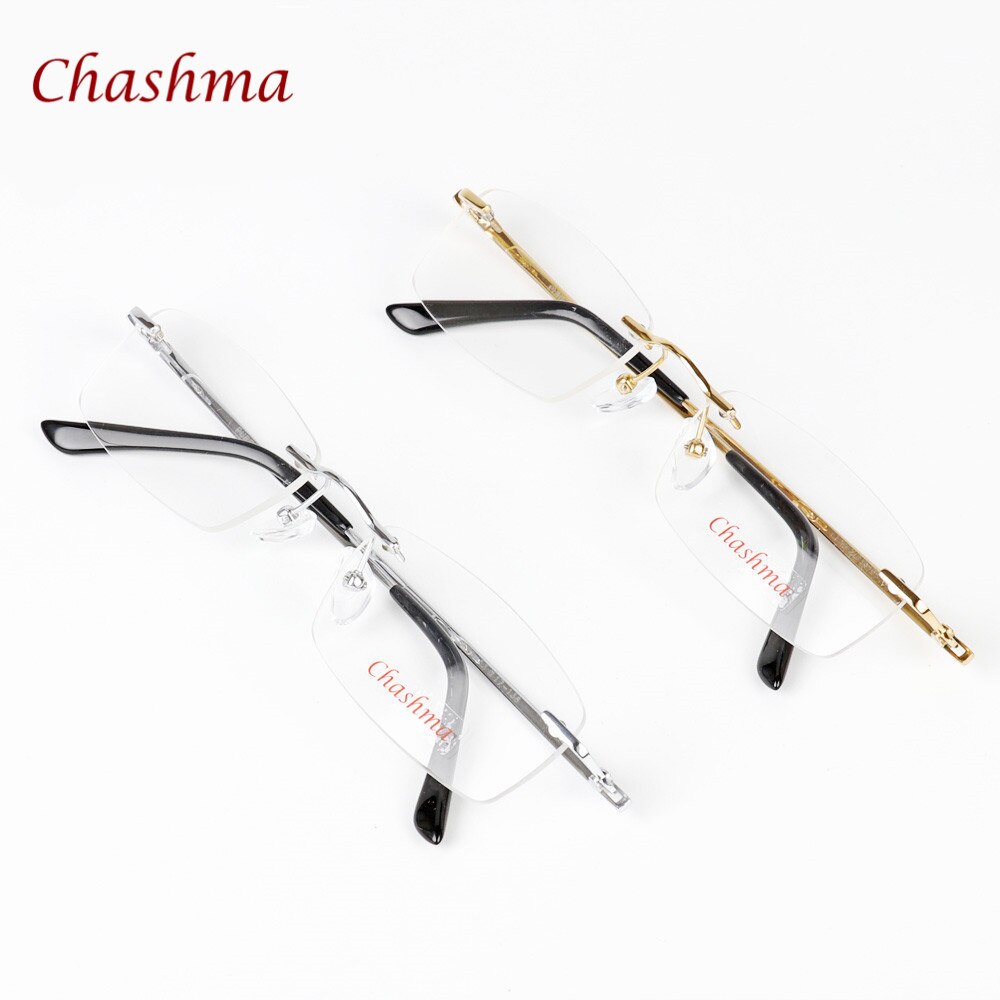 Chashma Ochki Unisex Rimless Rectangle Titanium Eyeglasses 6605 Rimless Chashma Ochki