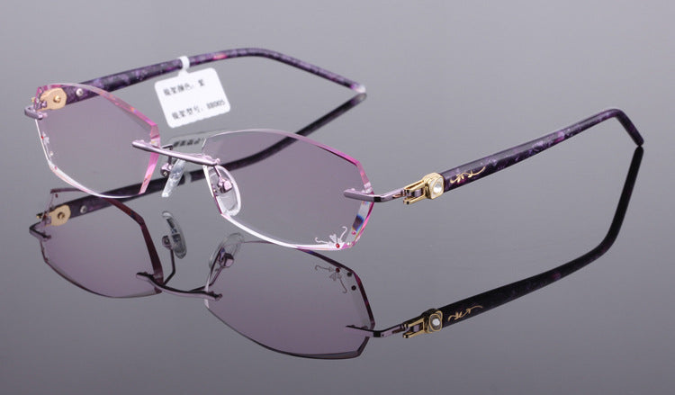 Reven Jate Unisex Rimless Rectangle Titanium Eyeglasses 88005 Rimless Reven Jate