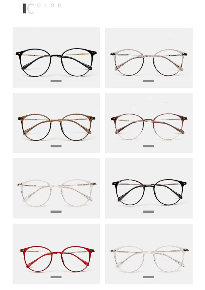 Hotony Unisex Full Rim Round Acetate Alloy Frame Eyeglasses Full Rim Hotony