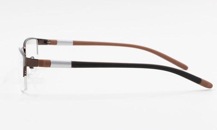 Bclear Men's Alloy Square Semi Rim Eyeglasses B2442 Semi Rim Bclear
