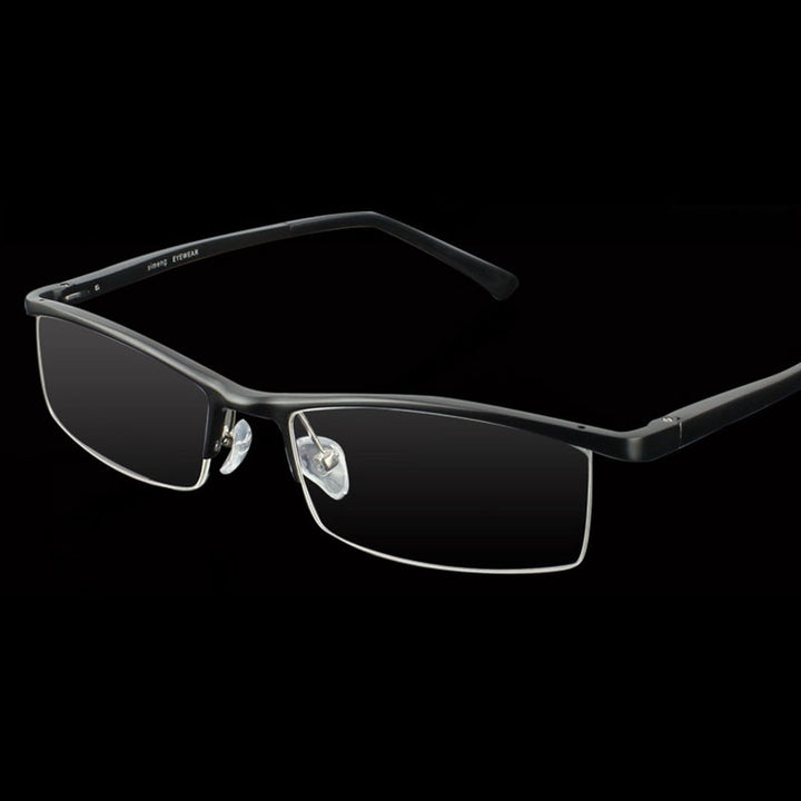 Hotochki Men's Semi Rim Aluminium Magnesium Alloy Frame Eyeglasses 2036 Semi Rim Hotochki