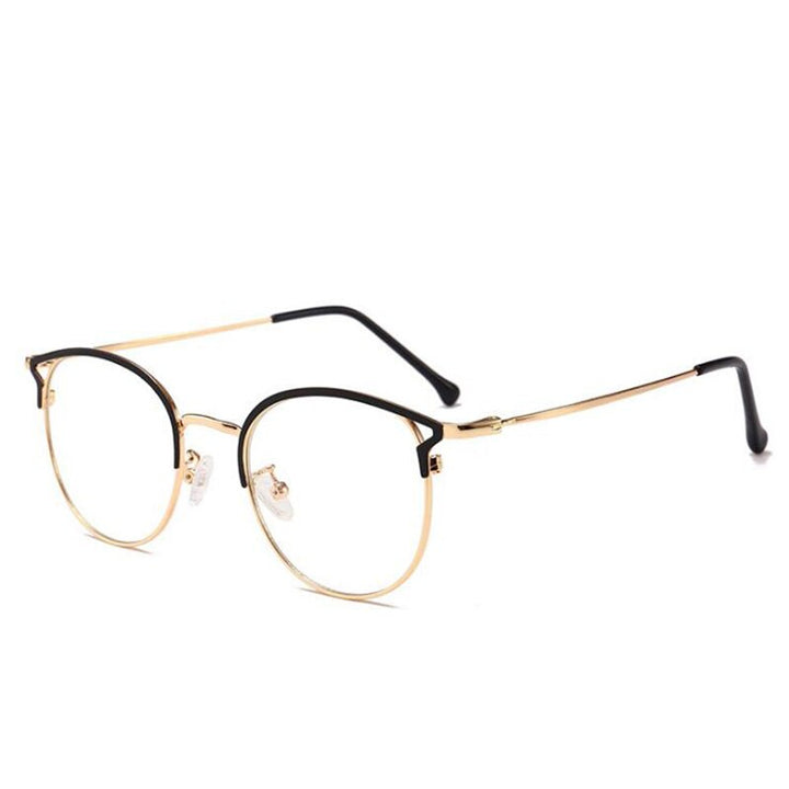 Hotochki Full Rim Cat Eye Alloy Frame Eyeglasses 9029 Full Rim Hotochki black gold