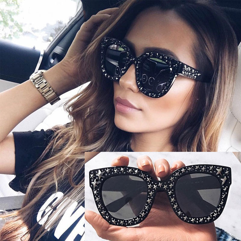 CCspace Women's Full Rim Cat Eye Square Acetate Frame Sunglasses 45261 Sunglasses CCspace Sunglasses