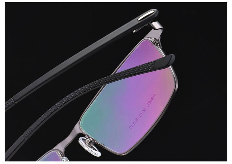 Hotochki Men's IP Electroplated Alloy Full/Semi Rim Frame Eyeglasses P9960 Semi Rim Hotochki