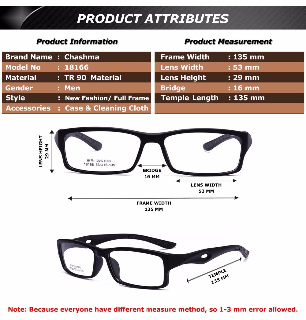 Chashma Ottica Unisex Full Rim Square Tr 90 Titanium Sport Eyeglasses 18166 Full Rim Chashma Ottica