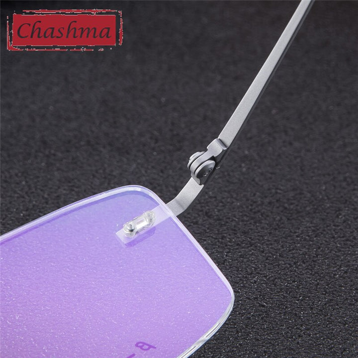 Chashma Men's Rimless Rectangle Titanium Eyeglasses 9202 Rimless Chashma