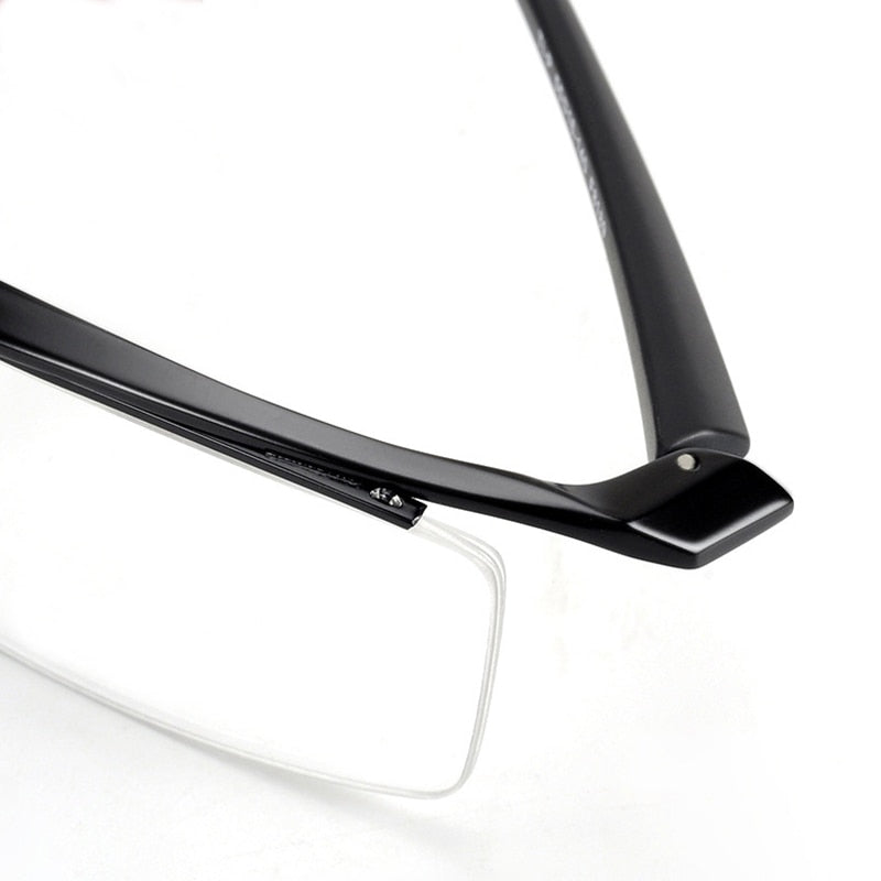 Hotony Men's Semi Rim Browline Titanium Frame Eyeglasses P8189 Semi Rim Hotony