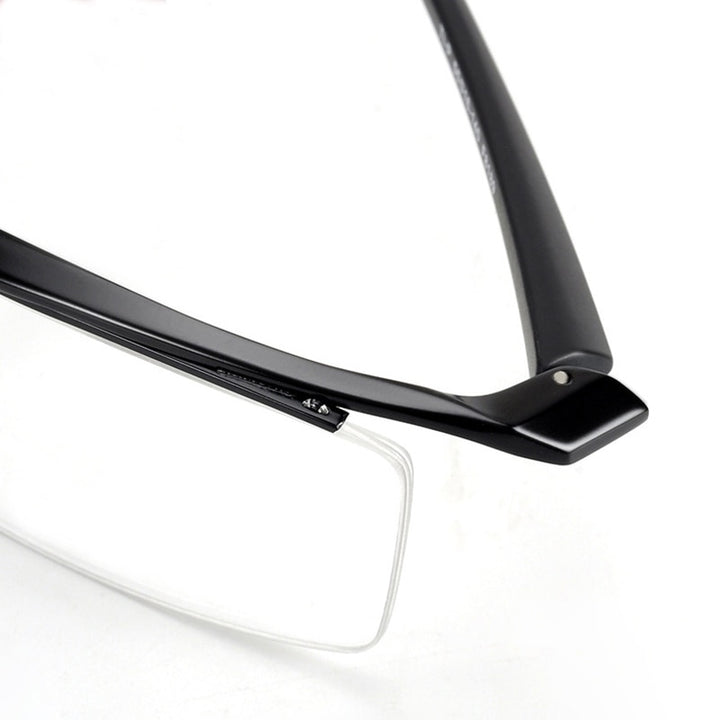 Hotony Men's Semi Rim Browline Titanium Frame Eyeglasses P8189 Semi Rim Hotony