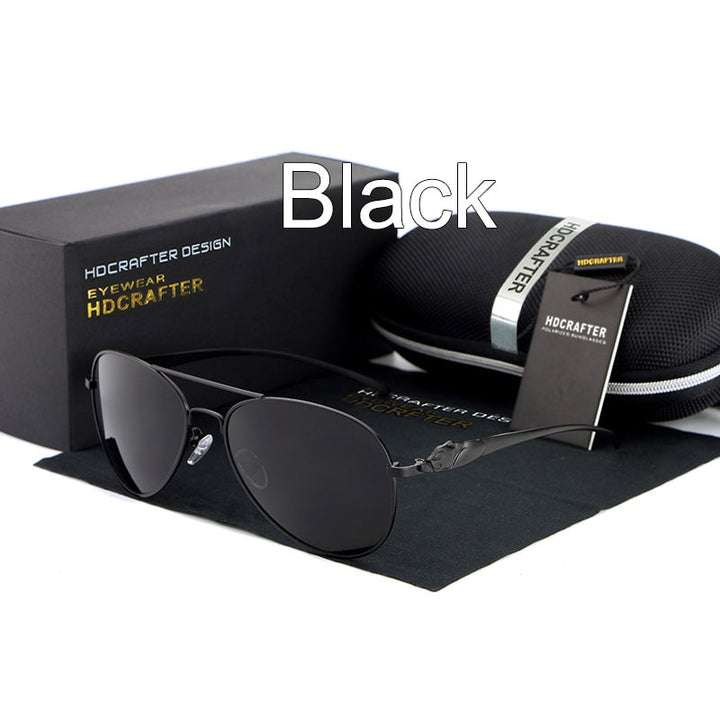 Hdcrafter Women's Full Rim Oval Double Bridge Alloy Frame Polarized Sunglasses L912 Sunglasses HdCrafter Sunglasses black  