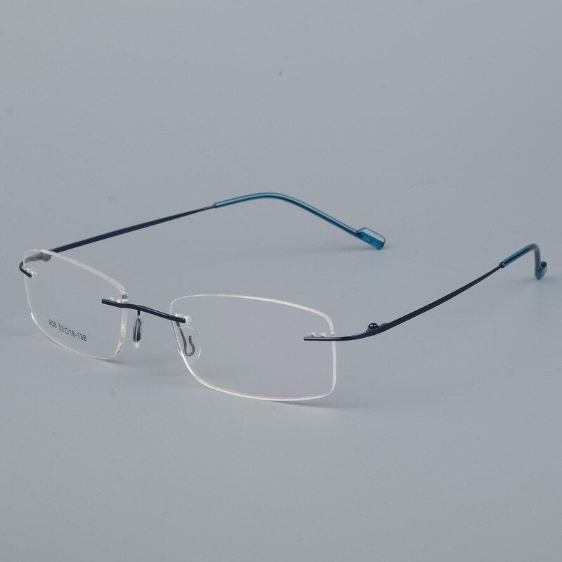 Bclear Men's Eyeglasses Titanium Alloy Rimless Ultralight Sj808 Rimless Bclear Blue  