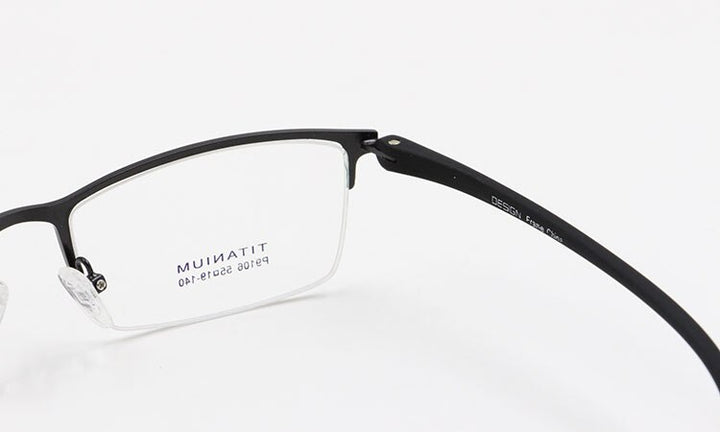 Bclear Men's Eyeglasses Semi Rim Titanium Alloy P9106 Semi Rim Bclear