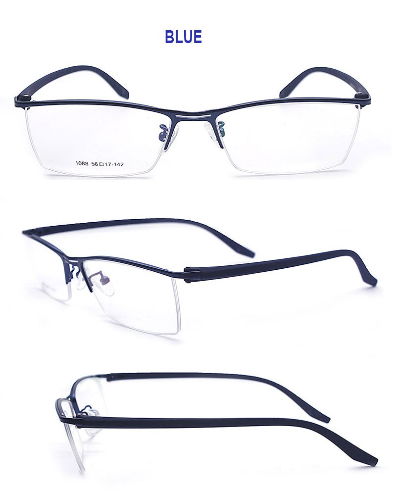 Hotochki Men's Semi Rim Acetate Alloy Frame Eyeglasses 1088 Semi Rim Hotochki
