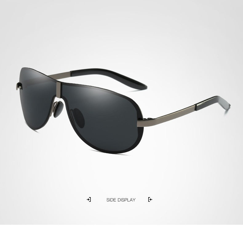 Hdcrafter Men's Full Rim Rectangle Oval Alloy Frame Polarized Sunglasses Sunglasses HdCrafter Sunglasses