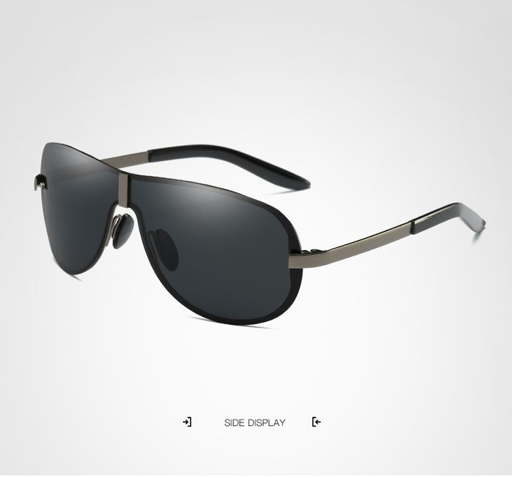 Hdcrafter Men's Full Rim Rectangle Oval Alloy Frame Polarized Sunglasses Sunglasses HdCrafter Sunglasses