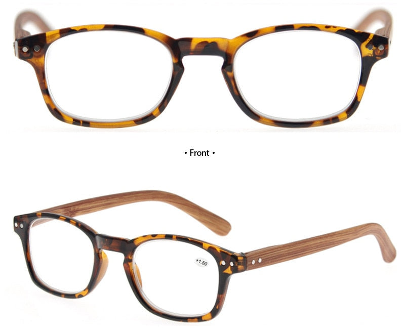 Modfans Women's Full Rim Square Polycarbonate Reading Glasses R012 Reading Glasses Modfans Brown +100