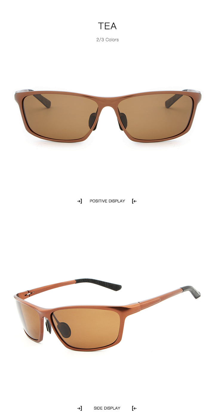 Hdcrafter Men's Full Rim Aluminum Magnesium Rectangle Frame Polarized Sunglasses L2179 Sunglasses HdCrafter Sunglasses