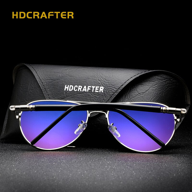 Hdcrafter Unisex Full Rim Double Bridge Oval Alloy Frame Polarized Sunglasses Le001 Sunglasses HdCrafter Sunglasses