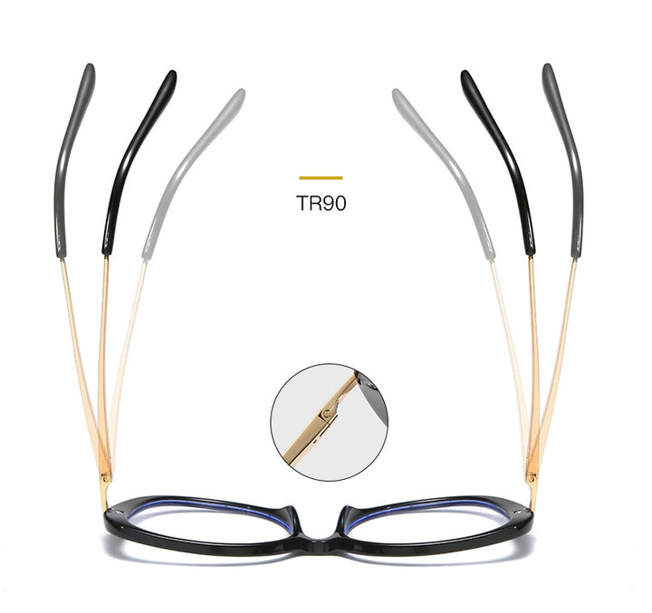 CCspace Unisex Full Rim Cat Eye Tr 90 Titanium Frame Eyeglasses 45836 Full Rim CCspace